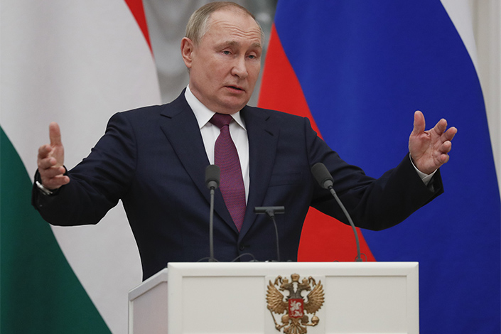 Russian President Vladimir Putin at a press conference in Moscow on Tuesday. Photo: VCG