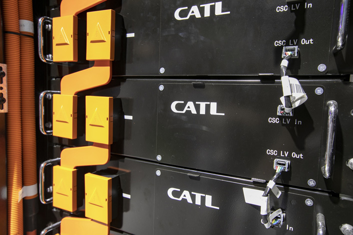 The CATL booth at an electrical equipment exhibition in Shanghai in June 2021. Photo: VCG