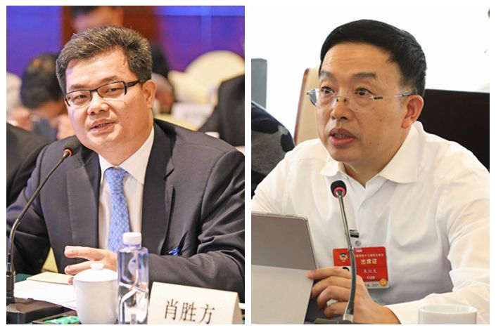 Xiao Shengfang (left), delegate to the National People’s Congress, and Zhu Zhengfu, a member of the Chinese People’s Political Consultative Conference.