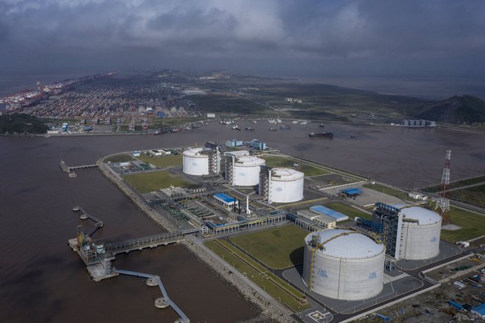 The liquefied natural gas terminal at the Yangshan Deepwater Port in Shanghai on Oct. 9, 2021.  Photo: Bloomberg