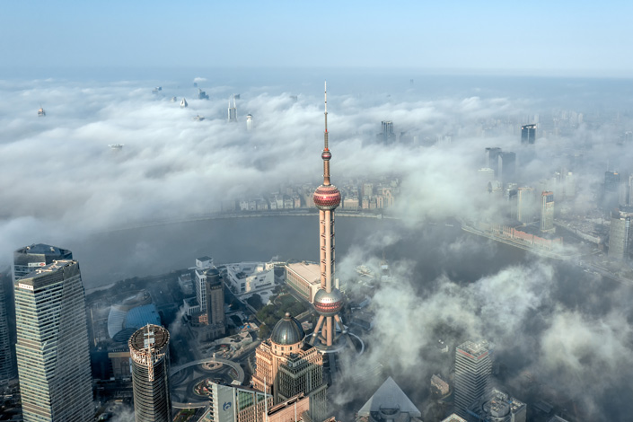 Shanghai’s central business district on March 12. Photo: VCG
