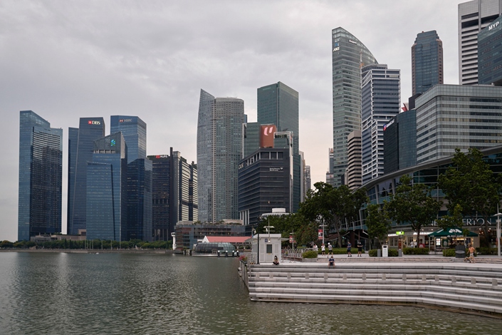 A cluster of commercial buildings in Singapore's Marina Bay area on May 19.  Photo: Bloomberg