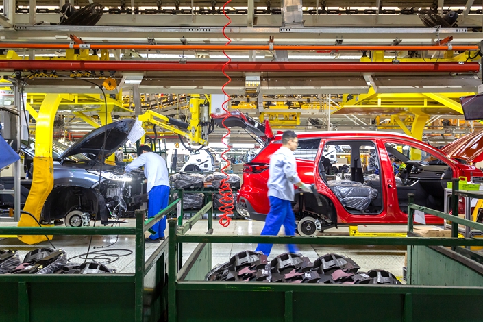 A Chery new energy vehicle production workshop in Wuhu, East China's Anhui province, on May 19, 2021. Photo: VCG