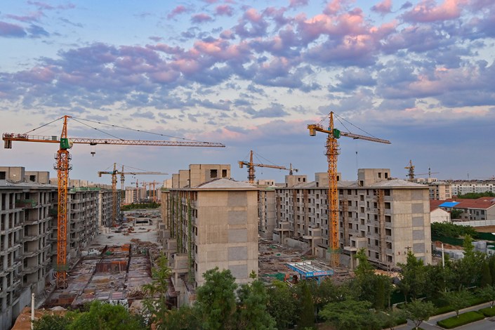 An under construction real estate project in Qingzhou city, East China's Shandong province, May 15. Photo: VCG