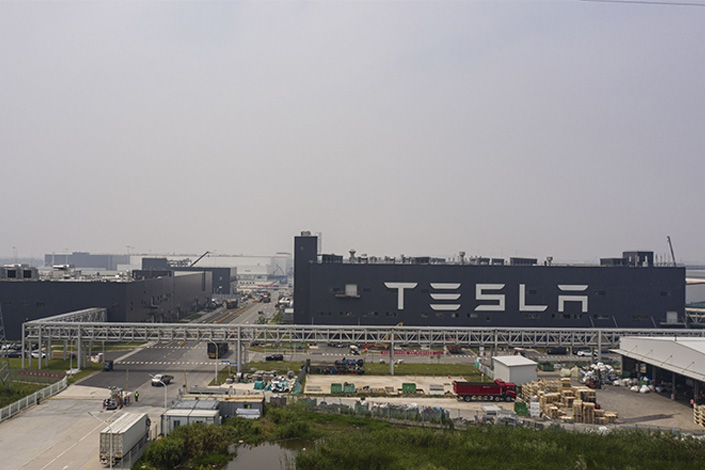 The Tesla Inc. Gigafactory in Shanghai, China, on Wednesday, June 15, 2022. Tesla has staged a remarkable comeback in terms of its production in China, with May output more than tripling despite the electric carmaker only recently getting its Shanghai factory back up to speed after the city’s punishing lockdowns. Photo: Bloomberg