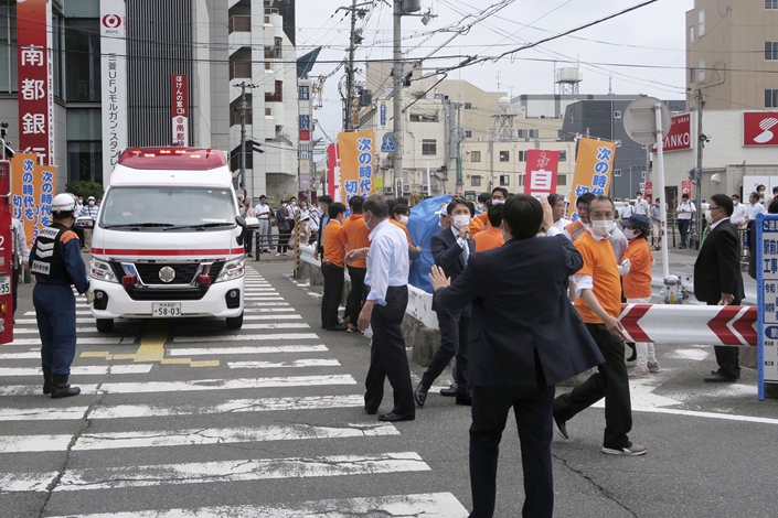 Japanese Prime Minister Shinzo Abe was shot from behind Friday near this neighborhood in Nara, Japan. Photo: IC Photo