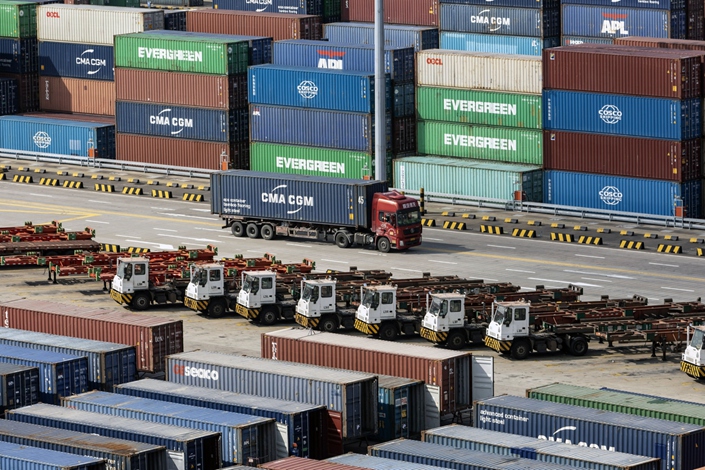 Containers at the Yangshan Deepwater Port in Shanghai on July 5. Photo: Bloomberg