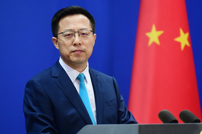 Foreign Ministry Spokesperson Zhao Lijian at the press conference on July 19. Photo: Ministry of Foreign Affairs of the People's Republic of China