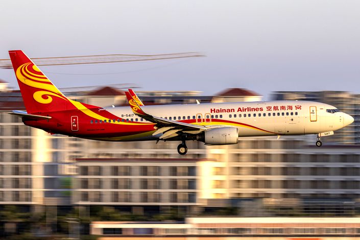 A Hainan Airlines plane lands at Sanya Phoenix Airport on July 1. Photo: VCG