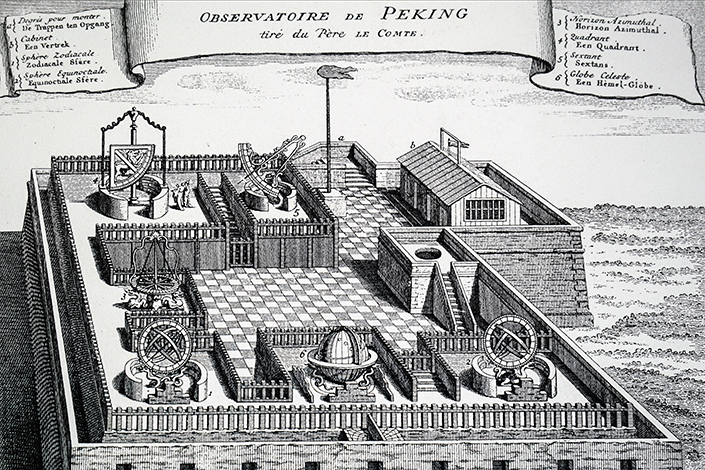 An engraved plate depicts the Pekin Observatory, now known as the Beijing Ancient Observatory, in the 17th century. Photo: Universal History Archive/VCG