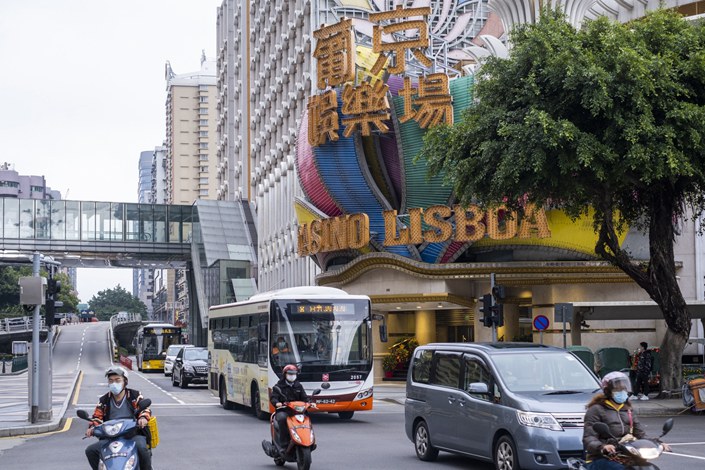 Sands China Ltd. climbed more than 18% on Monday morning, leading the advance, while SJM Holdings Ltd. rose more than 14%. Photo: Bloomberg