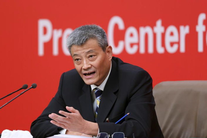Xiao Pei, deputy head of the Central Commission for Discipline Inspection, speaks at a press conference on the sidelines of the ongoing 20th Communist Party National Congress in Beijing on Monday. Photo: Xinhua
