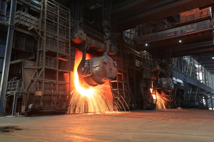 A steel mill in Liuzhou, Guangxi.