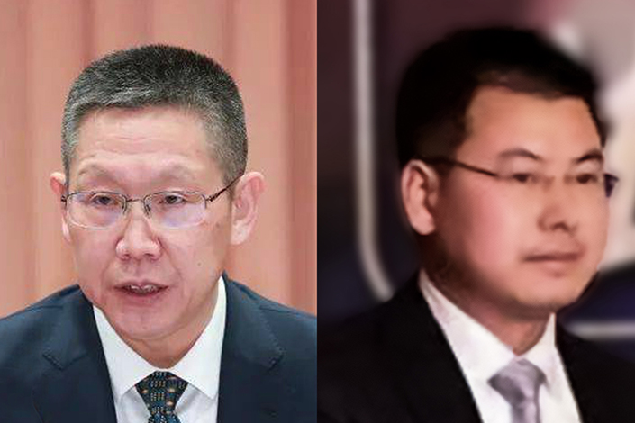 BITIC’s former chairman Zhou Ruiming (left) and BITIC’s former general manager He Xiaofeng.