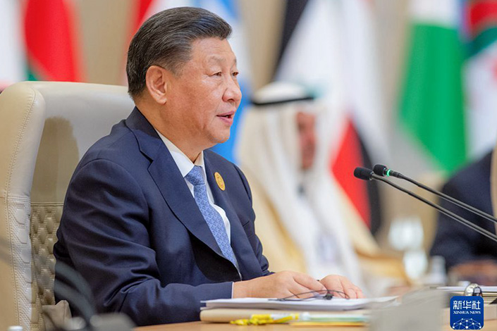 President Xi Jinping addresses the inaugural China-Arab States Summit on Dec. 9. Photo: Xinhua　