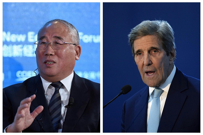 Xie Zhenhua (left) and John Kerry