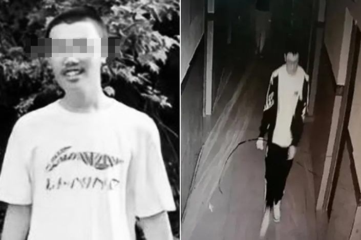 Hu Xinyu was last seen by a surveillance camera walking down a hallway on Oct. 14.