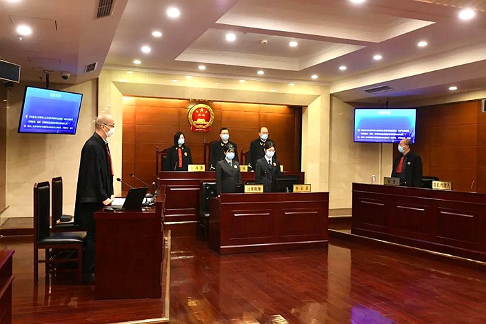 In the afternoon of Feb. 23, the Chaoyang District People's Court of Beijing heard the case of contract dispute between Sichuan Luzhou Chuannan Power Generation and Beijing Longyu Environmental Protection. Photo: Beijing’s Chaoyang district court
