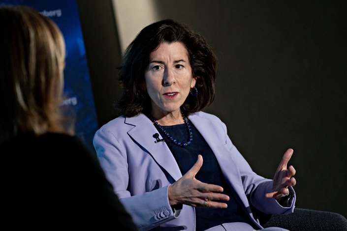 U.S. Secretary of Commerce Gina Raimondo speaks during an interview in Washington on March 2. Photo: Bloomberg