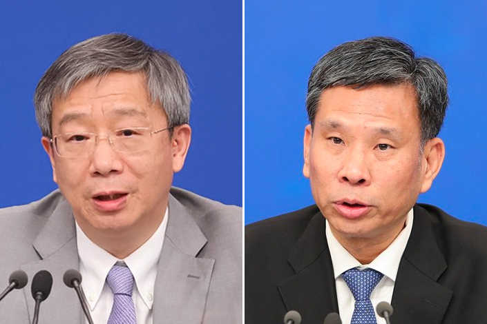 People’s Bank of China Governor Yi Gang (Left) and Finance Minister Liu Kun.