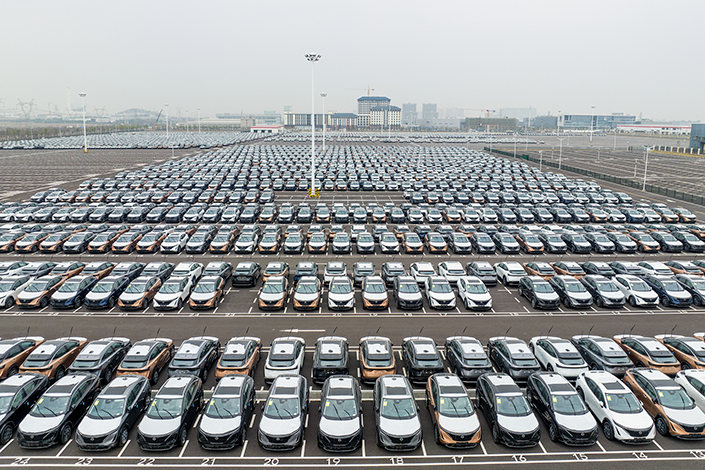 Vehicles at a Dongfeng Nissan factory in Wuhan, Central China’s Hubei province, on March 7. Photo: VCG