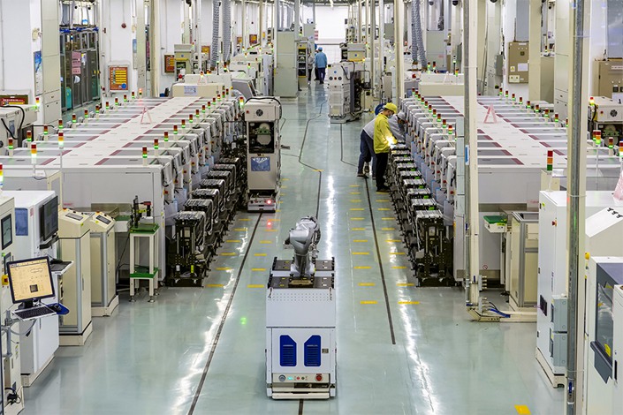 Robots get assembled at a Foxconn factory in Zhengzhou, Central China’s Henan province. Photo: VCG