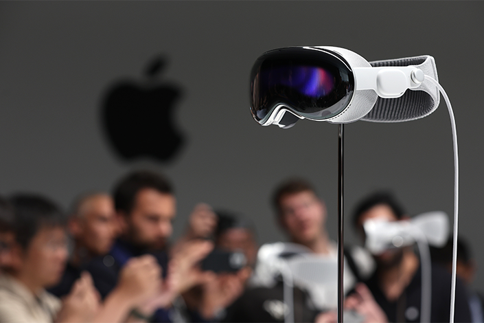 Apple unveils its Vision Pro headset on Monday at its Worldwide Developers Conference in Cupertino, California, in the U.S. Photo: VCG
