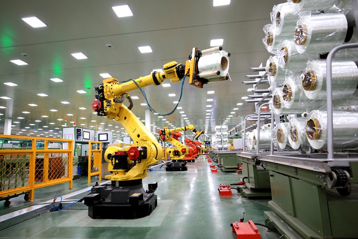 A robotic arm works on a production line in September 2020 at a factory in Chengdu, Southwest China’s Sichuan province. Photo: VCG