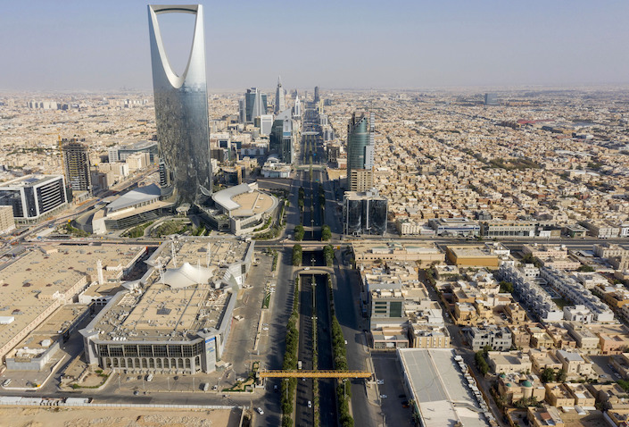 An aerial view of Saudi capital Riyadh on May 24, 2020.　