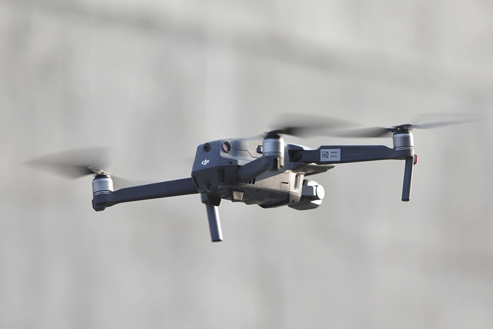 A DJI drone flies on Aug. 4, 2019 in Zhengzhou. Photo: VCG