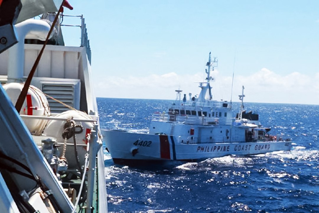A spokesman for the China Coast Guard accused two Philippine replenishment vessels and two Philippine Coast Guard vessels of illegally entering the waters near the Ren’ai Jiao reef in South China Sea on Saturday without the Chinese government’s approval. Photo: China Coast Guard’s Weibo account
