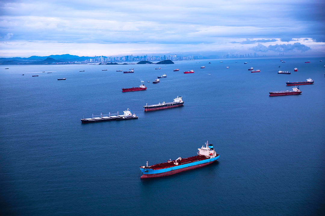 On Aug. 21, ships pass through the Panama Canal. Photo: IC Photo