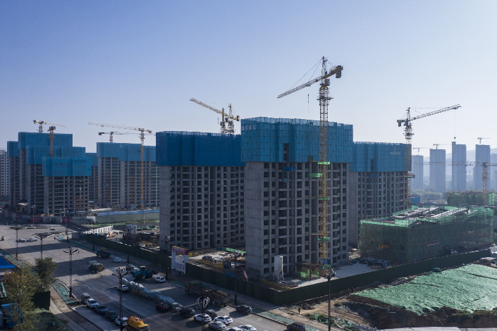 Vanke builds apartment blocks in September 2021 in Xining, Northwest China’s Qinghai province. Photo: Bloomberg