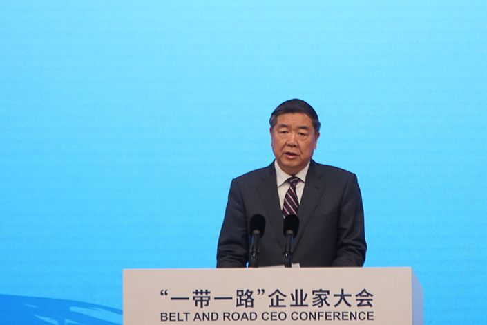 Vice Premier He Lifeng speaks during the Belt and Road CEO conference in Beijing on Tuesday. Photo: Bloomberg