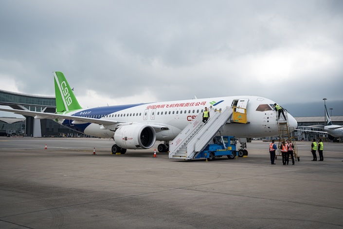 Comac intends the 168-seat C919 aircraft to rival Boeing Co. and Airbus S.E. narrowbody planes