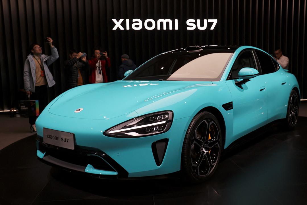 Xiaomi unveiled its first electric vehicle the SU7 on Dec. 28 in Beijing. Photo: IC Photo