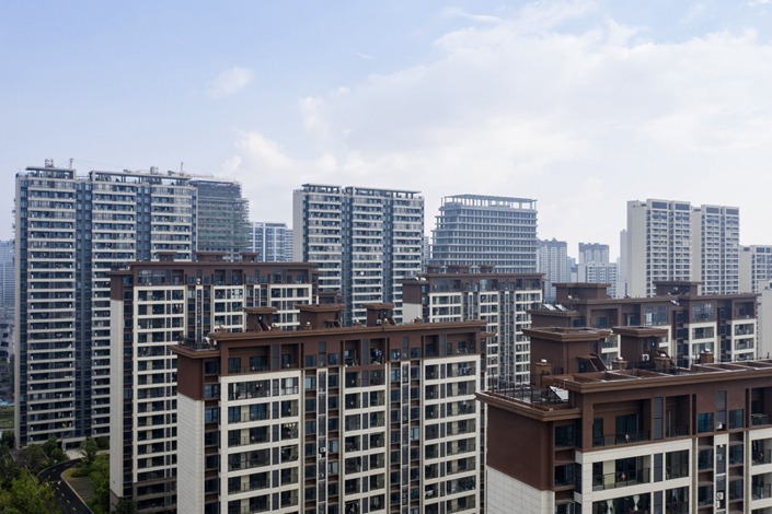 Apartment buildings reach into the sky on Aug. 16 at the Legend of Sea residential development in Ningbo, East China’s Zhejiang province. Photo: Bloomberg