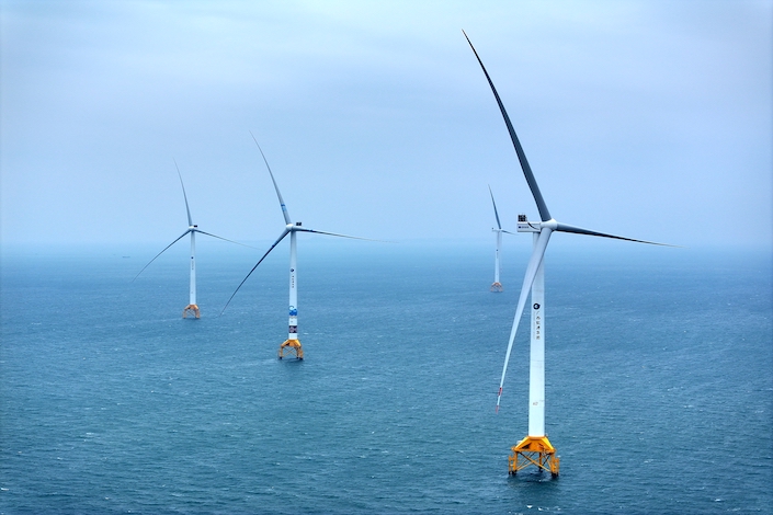 An offshore wind power plant in Guangxi.