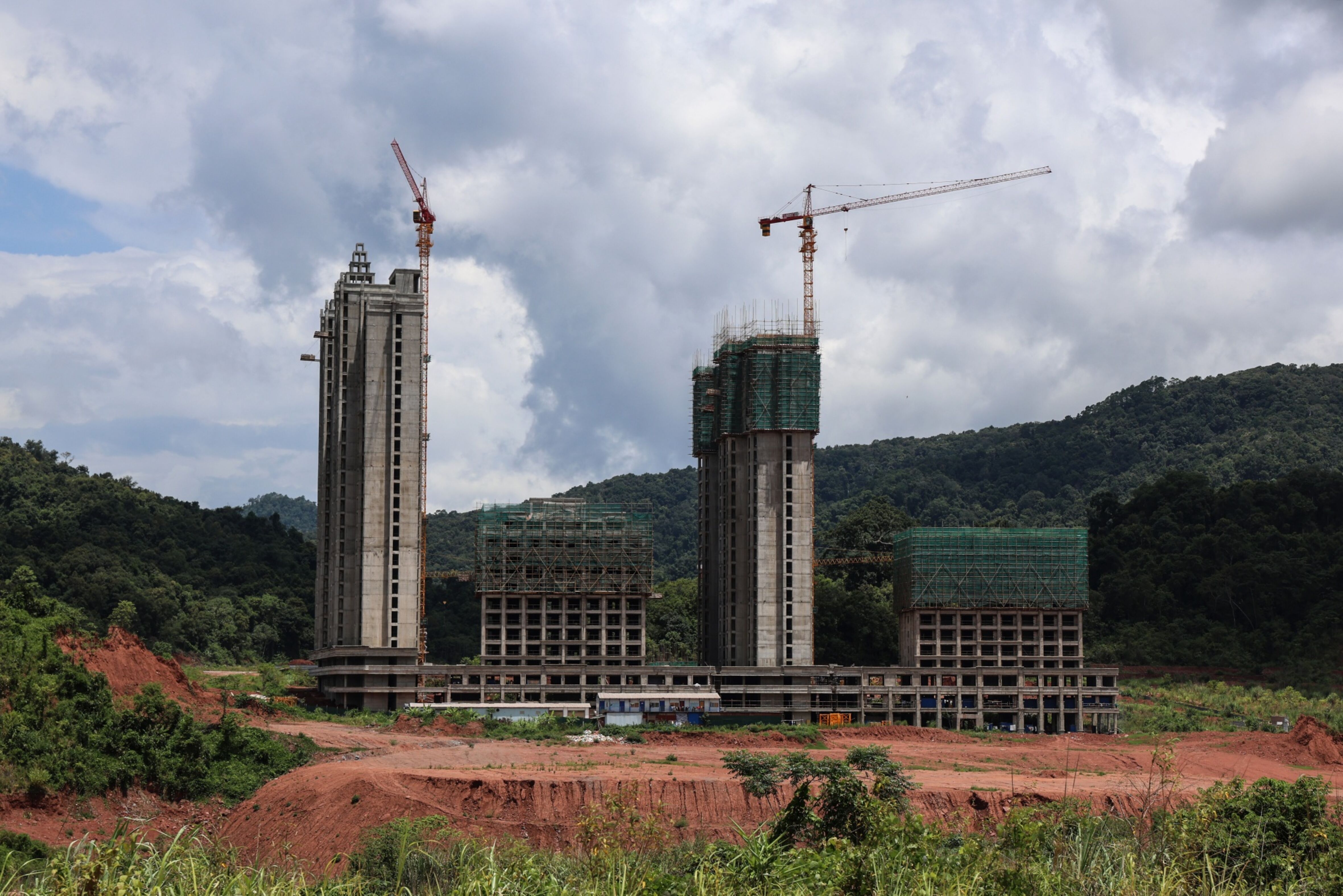 A building under construction in Boten, Laos, on June 29 near China’s border with the Southeast Asian country. Photo: Bloomberg
