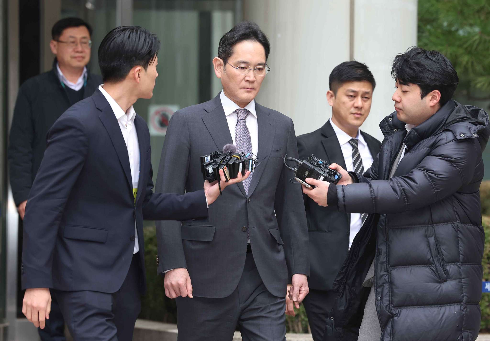 Samsung Electronics Co. Ltd. executive chairman Lee Jae-yong following his acquittal in Seoul on Feb. 5, 2024. Photo: The Paper