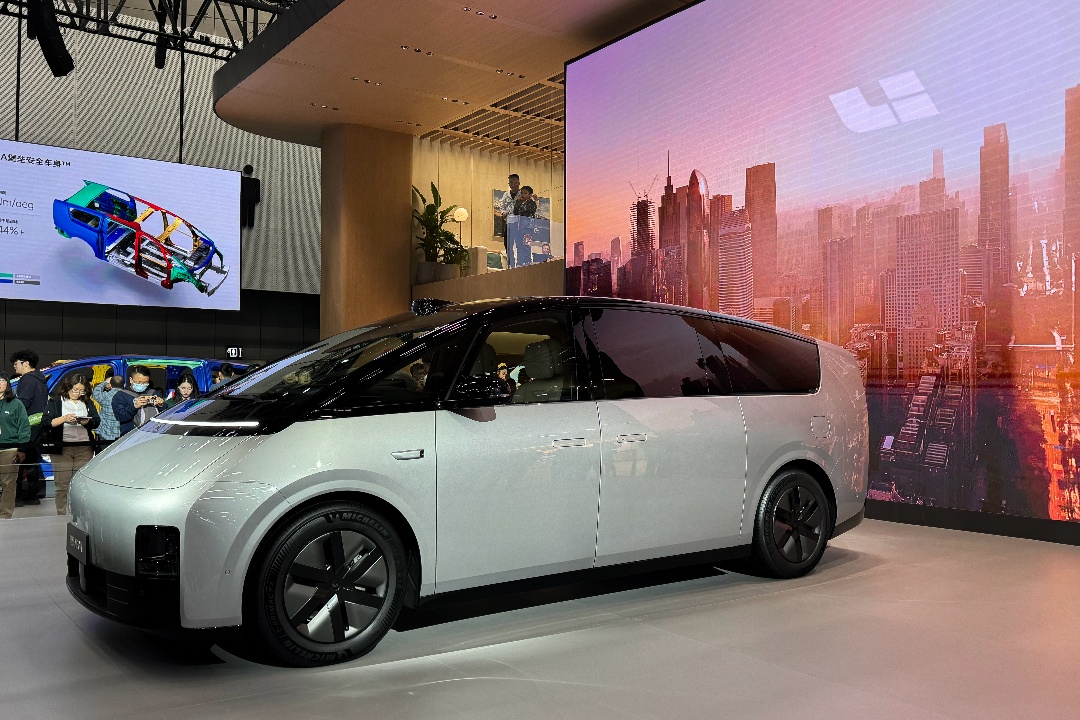 Li Auto’s first pure EV, the Mega, exhibited at the 2023 Guangzhou International Auto Show on Nov. 18, 2023. Photo: VCG