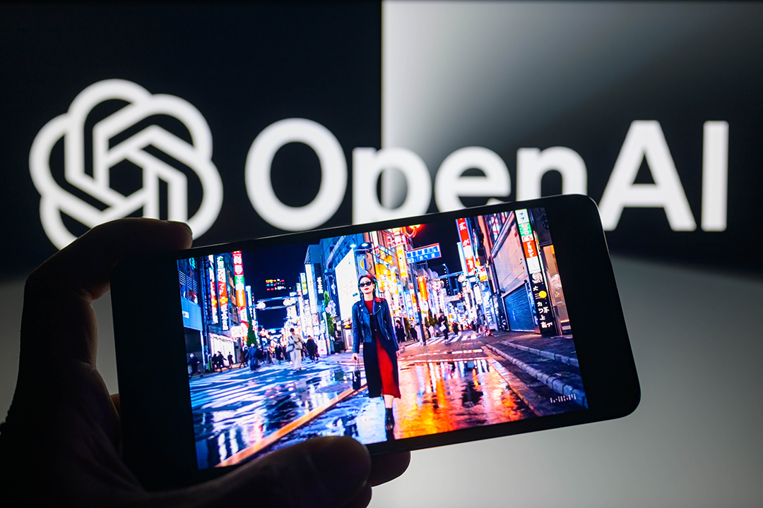 OpenAI’s Sora text-to-video model is displayed on a smartphone in Brussels, Belgium on Feb. 16. Photo: VCG