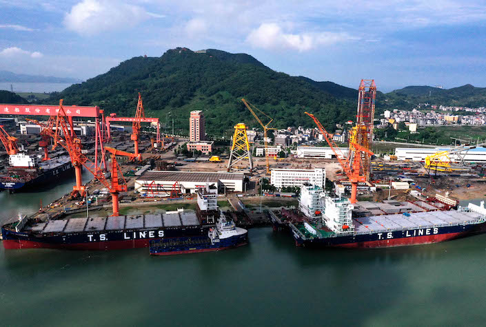 Fujian Mawei Shipbuilding Co. Ltd.’s shipyard in Lianjiang, Fujian province.