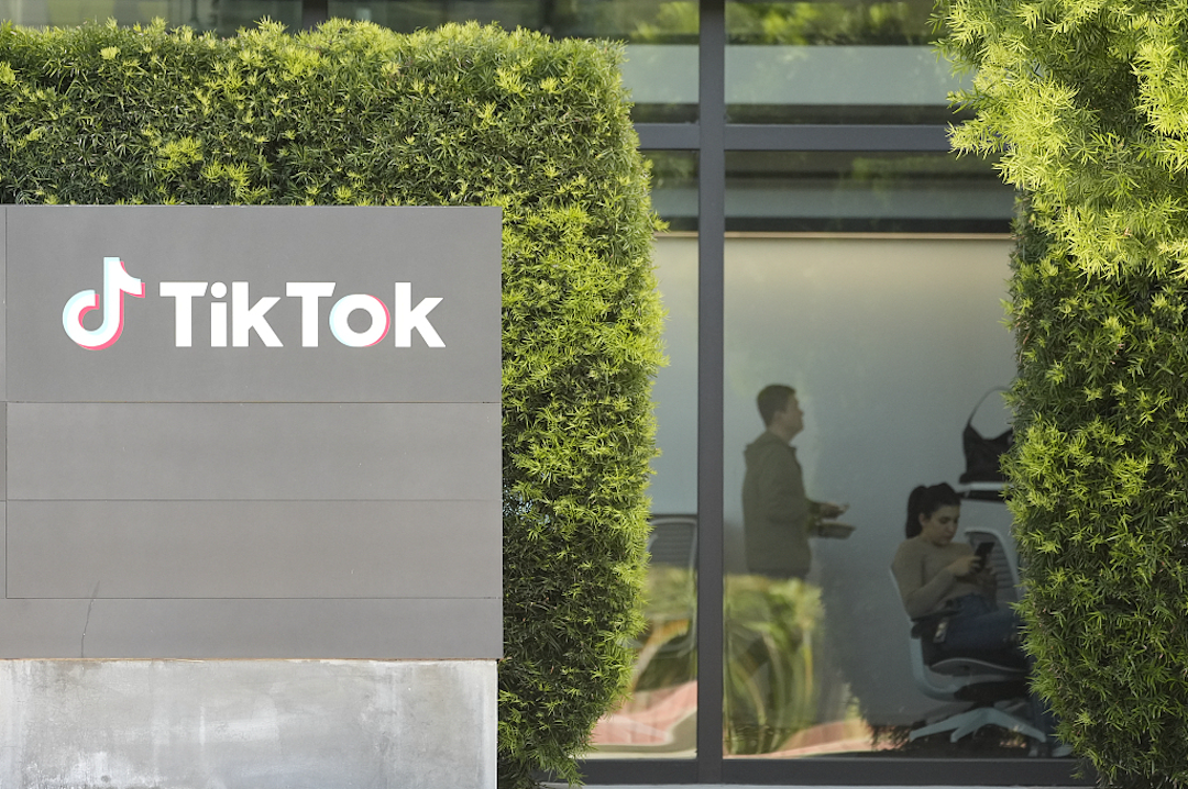 People work inside the TikTok Inc. building in Culver City, Calif., Monday, March 11, 2024.