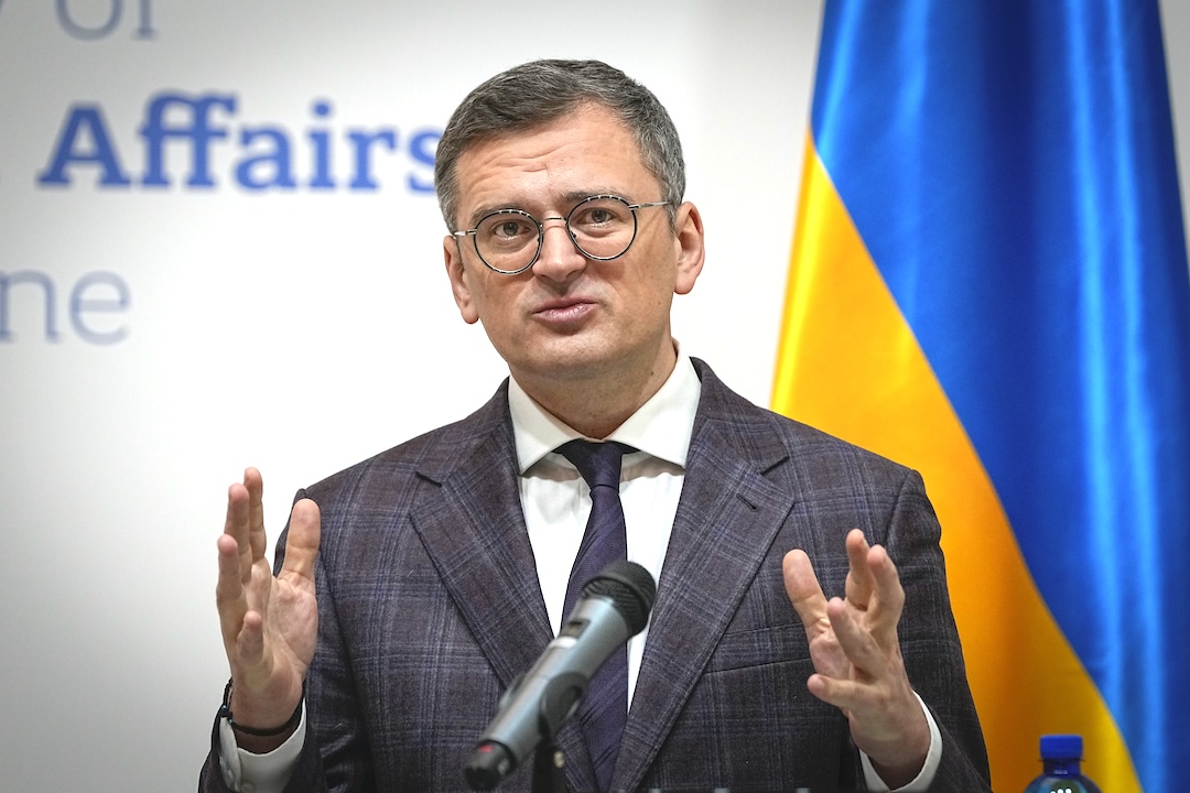 Ukrainian Foreign Minister Dmytro Kuleba speaks during a news conference on March 13 in Kiev, Ukraine. Photo: VCG