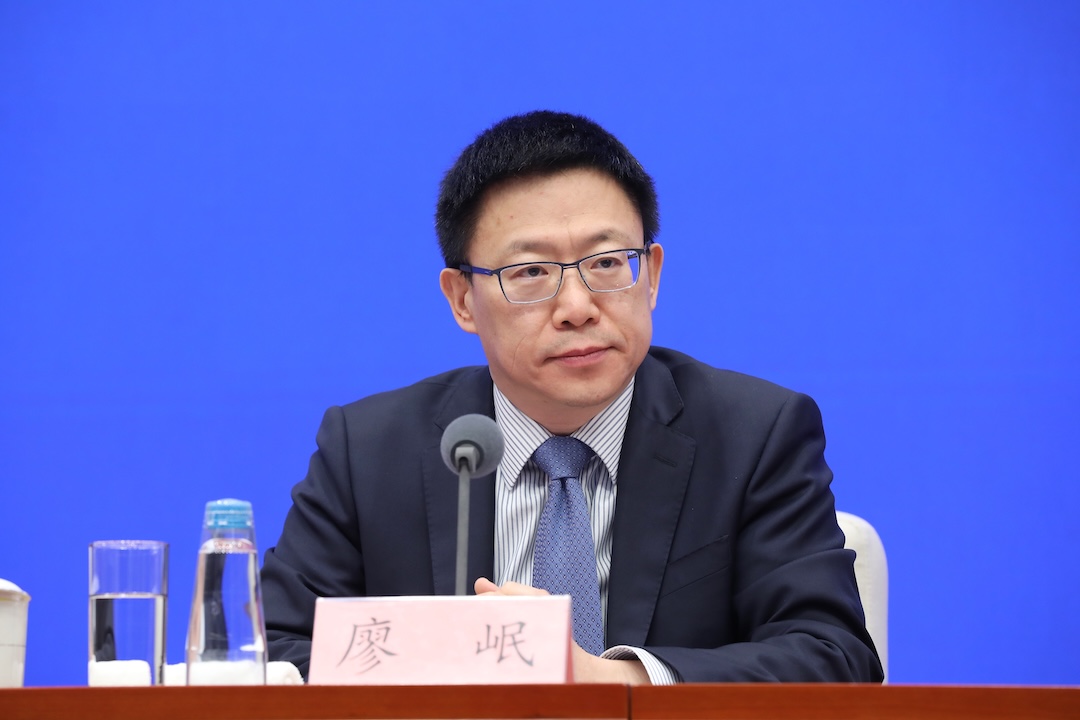 Vice Minister of Finance Liao Min speaks at a press conference held by the State Council Information Office in Beijing on Thursday. Photo: VCG