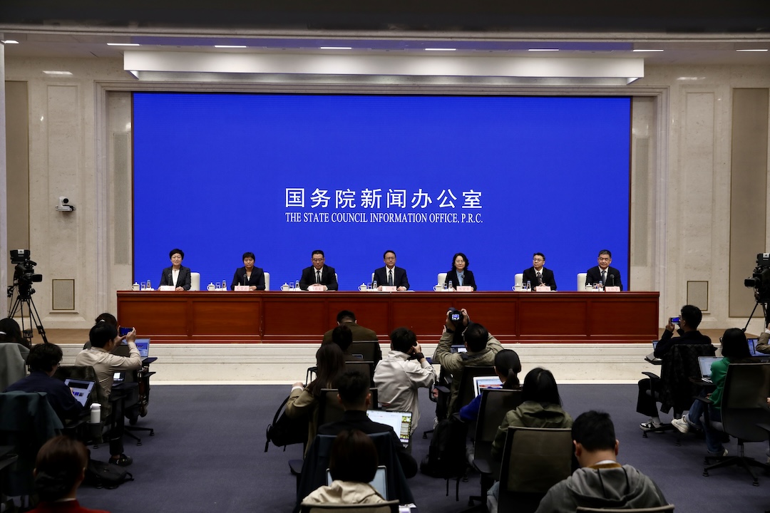 Liu Jun, deputy director of the State Administration for Market Regulation, introduces the new regulations at a State Council Information Office regular briefing on Tuesday in Beijing. Photo: VCG