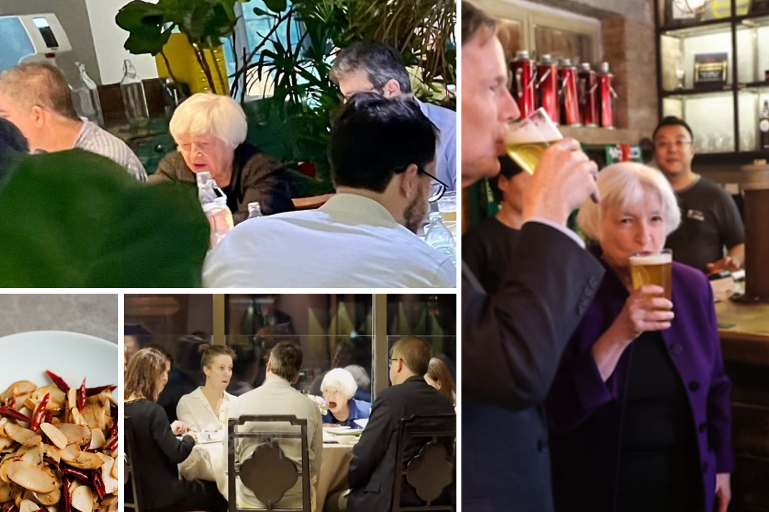 Yellen visits China and samples the local food and drink.