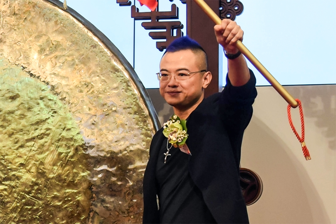 BabyTree Chief Financial Officer Xu Chong attends the company’s listing ceremony in Hong Kong in November 2018. Photo: VCG