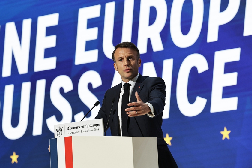 欧盟大选在即马克龙再谈一体化愿景 动荡世局下呼吁欧洲“摆脱天真”